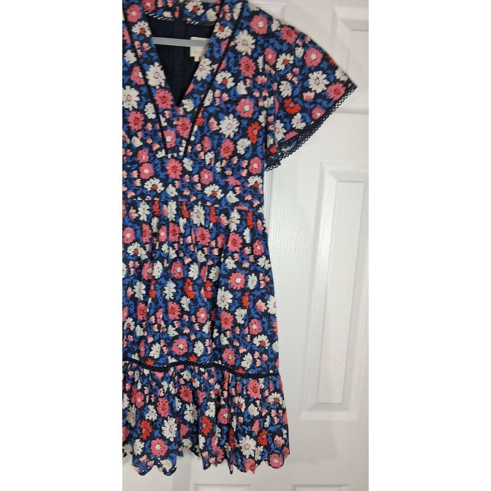 Kate spade womens size 12 shift dress blue pink boho whimsigoth flutter sleeve - Picture 3 of 11